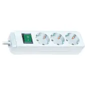 Brennenstuhl Eco-Line Multiprise avec interrupteur 3x blanc 3m H05VV-F 3G1,5, 1152320400