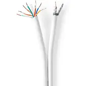 Nedis Combi Cable Iec Coaxial + Cat6 Rg58 75 Ohm Triple Shielded Eca 25 M Argenté