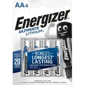 Energizer E301535301 Pile Ultimate Lithium Mignon (AA) 1,5Volt 4 pièces