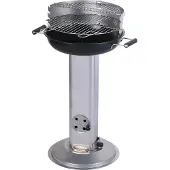 Progarden Barbecue au charbon de bois de luxe Vaggan en acier inoxydable avec grille de stockage - 83 cm - Surface de cuisson 38x38 cm