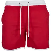Urban Classics Shorts de bain rouge feu / blanc