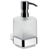 Emco loft, distributeur de savon, partie en verre satiné, pompe en plastique, chrome, 1 pièce.