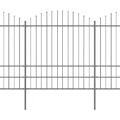 vidaXL Clôture de jardin avec lances (1.75-2)x13.6 m acier noir