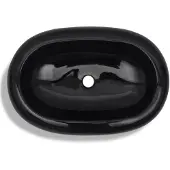 vidaXL lavabo en céramique noir ovale