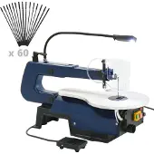 Super Merchant Scie à chantourner électrique avec pédale et lampe LED 125 W