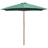 vidaXL Parasol 270Ã270 cm manche bois vert