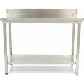 Maxima - Table Gastro en acier inoxydable - 140 x 70 cm - Hauteur réglable - avec Backsplash