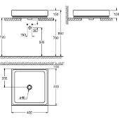 GROHE Rehausse CUBE CERAMIQUE o HL u ÜL 410x410mm PureGuard/awe (400 mm, 400 mm)