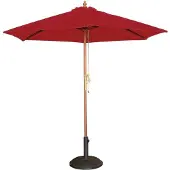 Bolero Parasol rond l Rouge l 2,5m l Bois et polyester