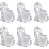 vidaXL Housse de chaise blanche pour le banquet de mariage 6 pièces
