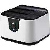 TooQ Station d'accueil double TQDS-802BW 2.5"-3.5" HDD SATA USB 3.0 blanc noir