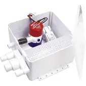 Rule Pumps 800gph Shower Drain Box 12v Blanc 9 1/2 x 9 x 5´´