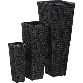 vidaXL Lits surélevés 3 pcs Jacinthe d'eau Noir