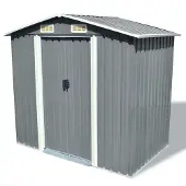 vidaXL Abri de jardin 204x132x186 cm métal gris