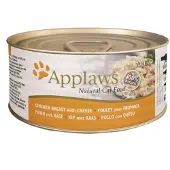 Applaws Cat Tin Adult - Blanc de poulet avec fromage en bouillon - 24x70 g