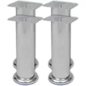 vidaXL 4 x pied de meuble pied de canapé pied de socle chromé rond 180 mm