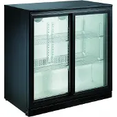 CombiSteel Réfrigérateur de bar noir à 2 portes coulissantes