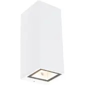 QAZQA Applique murale moderne blanche 2 lumières GU10 AR70 IP54 - Baleno