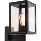 QAZQA Applique murale rustique noire IP44 - Sutton Up