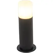 QAZQA Lampe d'extérieur sur pied noire avec abat-jour opale blanc 30 cm IP44 - Odense