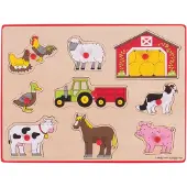 Bigjigs Puzzle en bois, Ferme, Big Jigs