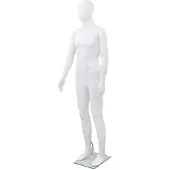 vidaXL Mannequin homme corps complet base verre Blanc brillant 185 cm