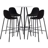 vidaXL Ensemble de bar 5 pièces tissu noir