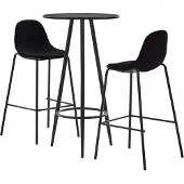 vidaXL Ensemble de bar 3 pièces tissu noir