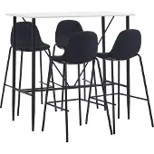 vidaXL Ensemble de bar 5 pièces tissu noir