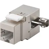 Goobay 95901 Module Keystone RJ45 CAT 6, STP, 250 MHz - largeur 17,4 mm, bornier pour montage LSA (sans outil), sortie coudée à 90
