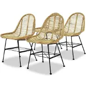 vidaXL Chaises de salle à manger 4 pcs. Rotin naturel