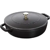 Staub Sauteerpan met 'Chistera drop structure' 24 cm - zwart