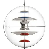 Verpan VP Globe Suspension Chrome | Red | Blue | Ø 50 cm