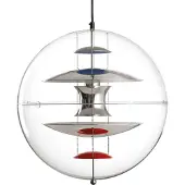Verpan VP Globe Suspension Chrome | Red | Blue | Ø 40 cm