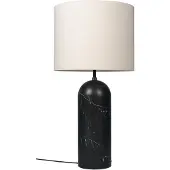 Gubi Gravity Lampadaire Black marble | Canvas Shade | XL Low