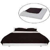vidaXL Couvre-lit à double face matelassé Beige/Marron 230x260 cm