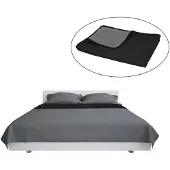 vidaXL Couvre-lit double face piqué 230 x 260 cm Gris et noir