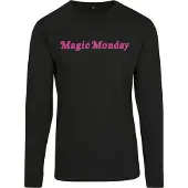 Mister tee Magic Monday Slogan Long Sleeve T-shirt Noir XS Femme