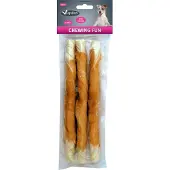 Brekz Rawhide Dog Chews - bâtonnets en peau de boeuf et poulet pour chien (28 cm)