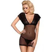 Obsessive Résille Robe & Culotte L/XL
