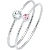 Elli Parure de bijoux rose / argent / blanc