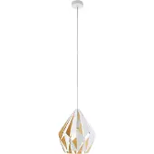 Eglo Lampe à suspension Carlton 1 31 cm blanc avec couleur or