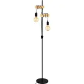 Eglo Lampe de pied Townshend Aspect bois - 2x E27