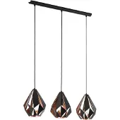 Eglo Lampe à suspendre CARLTON 1 3x60 W noir et cuivre 49991