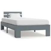 vidaXL Lit en bois massif pin gris 100x200 cm
