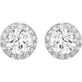 Swarovski Boucles d'oreilles 'Una' argent / blanc