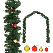 vidaXL Guirlande de Noël décorée avec boules 10 m