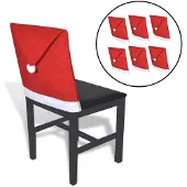 vidaXL Housses de dossier de chaise 6 pcs Bonnet de Père Noël