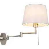 QAZQA Applique murale en acier avec abat-jour blanc et bras orientable - Ladas Deluxe