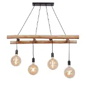 JUST LIGHT Lampe à suspendre, design échelle, naturel, eucalyptus, L 120 cm